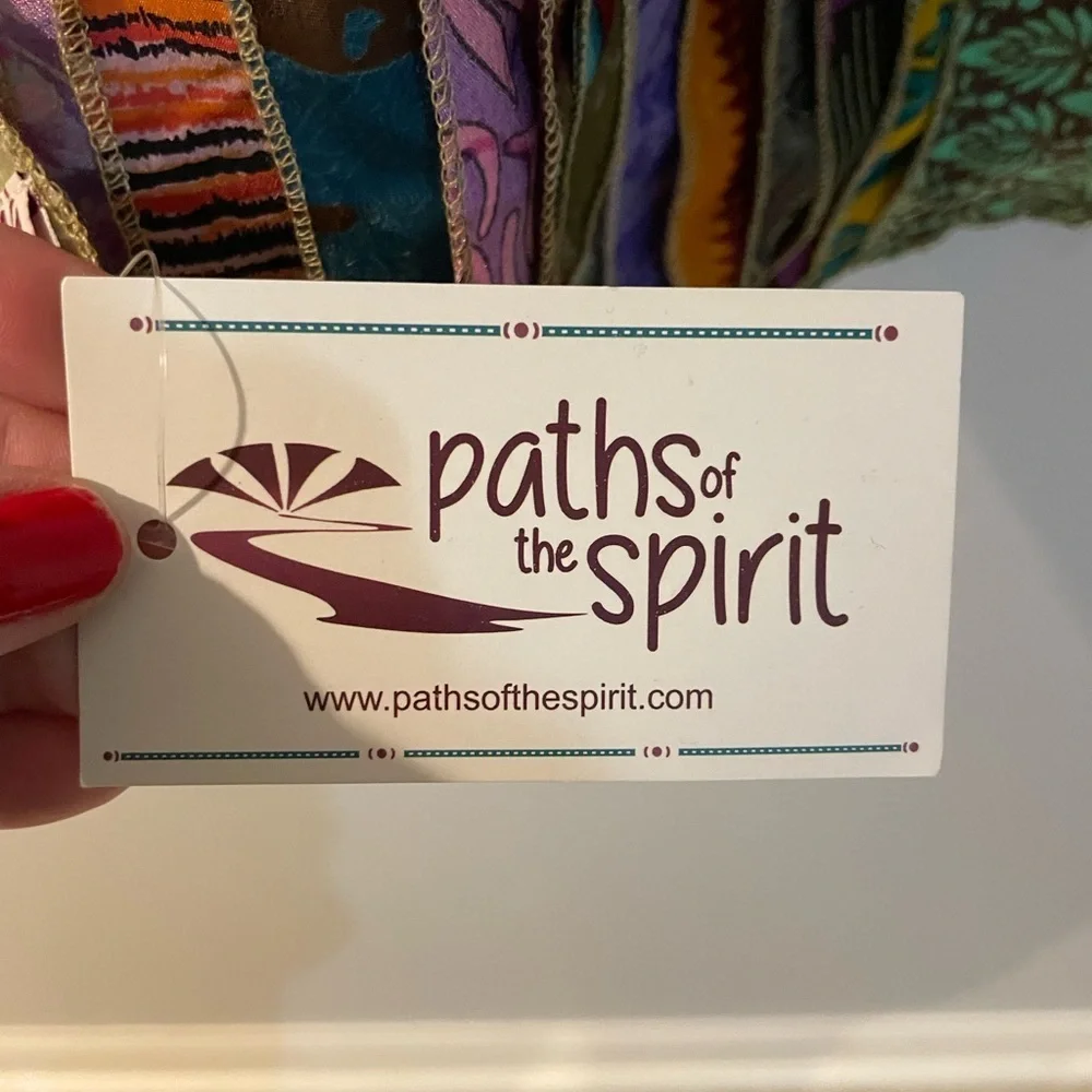 Silk scarf paths of the spirit Colorful 100% silk